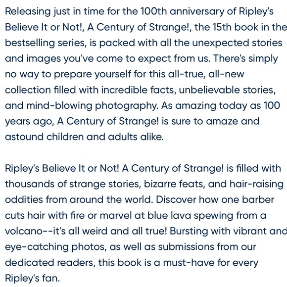 New Ripley’s Believe It Or Not A Century Of Strange Hardcover Coffee Table Book - Picture 9 of 9